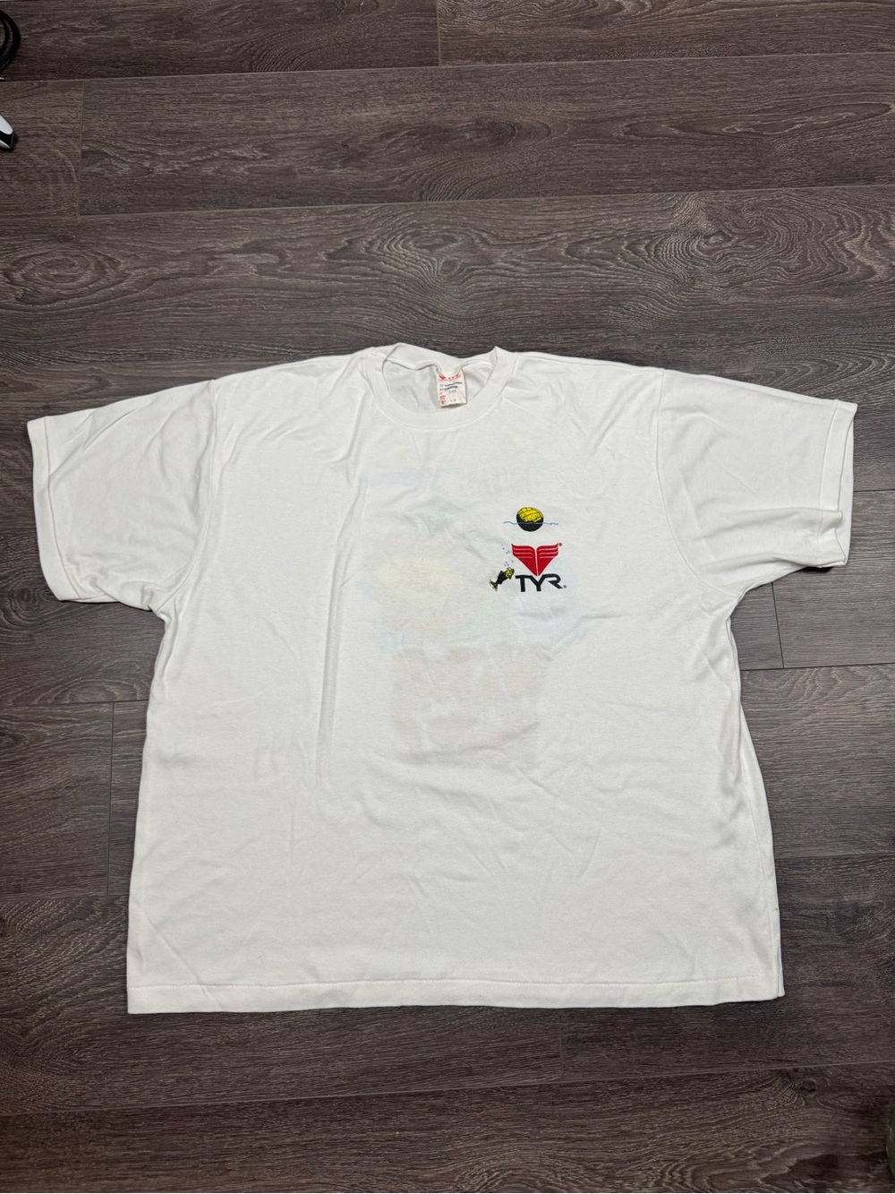 Vintage 90s TYR Water Polo “Where’s the Ball?” Graphic T-Shirt White Size L